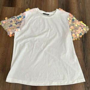 White Sequins Shirt